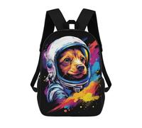 sinyumoney Space Dog Adventure T-Shirt School Backpack Fashion Stationery Backpack Waterproof Casual Daypacks for Camping Outdoor Adventures And Daily Travel 17inch