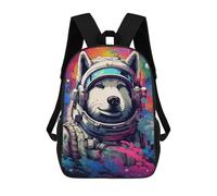 sinyumoney Space Dog Astronaut Art Print-12 School Backpack Fashion Stationery Backpack Waterproof Casual Daypacks for Camping Outdoor Adventures And Daily Travel 17inch
