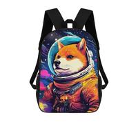 sinyumoney Space Dog Astronaut Art Print-16 School Backpack 3D Printed Children's 17inch Backpacks Bag Bookbag for Kids Boy Girl Book Bags Kids School Bag Travel Rucksacks