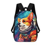 sinyumoney Space Dog DJ Costume Rucksack Water Resistant Travel Backpack Computer Bag for Teenage Girls Boys Women Men 17inch