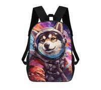 sinyumoney Space Dog Explorer-109 School Bag 3D Printed 17inch Backpacks Fashion Kids School Backpack Rucksacks for Boys Elementary And Middle School Students