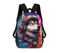 sinyumoney Space Dog Explorer-142 Backpacks Kids 17inch School Backpack School Bag 3D Printed School Bag for Boys Elementary And Middle School Students