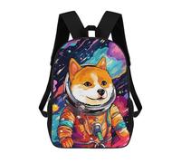 sinyumoney Space Dog Explorer-171 School Backpack for Girls 17inch Casual Daypack Lightweight Rucksack Boy Girl Backpack for Middle School Students
