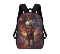sinyumoney Space Dog in Uniform Cosmic Nutcracker Maltese Dog School Bags Water Resistant Travel Backpack Computer Bag for Campus Outdoor Travel Sports 17inch