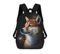 sinyumoney Space Dog Portrait -11 Children's Backpack, 17 Inch 3D Printed School Backpack, Backpack Cartoon Adjustable School Bag for Primary School
