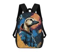 sinyumoney Space Duck Explorer Fashion Student School Backpack Suitable for Boys Girls Kids Casual Outdoor Travel Essential Daypack 17inch