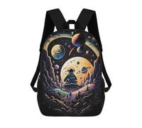 sinyumoney Space Exploration Dreamscape Kids School Backpack School Bag 3D Printed School Bag for Boys Elementary And Middle School Students 17inch