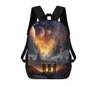 sinyumoney Space Explore Adventure Children's Backpacks School 3D Printed Bag Bookbag for Kids Travel Rucksacks Boy Girl Book Bags Kids School Bag 17inch