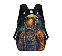 sinyumoney Space Explorer Artwork -2 Backpacks, Kids Backpack Student School Bag 3D Printed Travel Backpacks Fashion Accessory Backpack Children Waterproof School Bags 17inch
