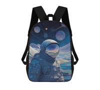 sinyumoney Space Explorer Astronaut Artwork -2 School Bags Lightweight Schoolbag Dayback Bookbag College for Boys/Girls/Teenagers 17inch