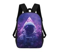 sinyumoney Space Explorer Astronaut in Purple Nebula Backpack School Daypacks Business Backpack Water Resistant Bookbag for Camping Outdoor Adventures And Daily Travel 17inch