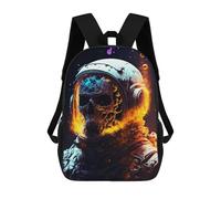 sinyumoney Space Explorer Fiery Helmet 3D Printed Children's School Backpack for Kids High Capacity Travel Rucksacks Book Bags Kids School Bag Back Pack 17inch