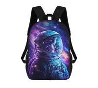 sinyumoney Space Explorer Helmet Art Backpack School Lightweight Airport College Students Back Pack for School/Work/Travel 17inch