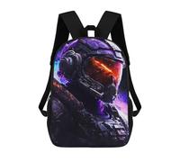 sinyumoney Space Explorer Helmet Artwork Backpacks, Kids Backpack Student School Bag 3D Printed Travel Backpacks Fashion Accessory Backpack Children Waterproof School Bags 17inch