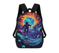 sinyumoney Space Explorers Cosmic Adventure School Backpack Secondary Causal Travel High School Bags for Camping Outdoor Adventures And Daily Travel 17inch