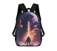 sinyumoney Space Explorer's Daring Journey Rucksacks 3D Printed Children Backpacks Fashion Casual Daypack Cute Travel Bags Outdoor Casual Daypack for Boy And Girl 17inch