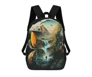 sinyumoney Space Explorer's Helmet Window Children Casual Backpacks School Bag for Teenagers Girls Boys Book Bags Back Pack 17inch