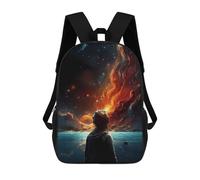 sinyumoney Space Explorer's Journey -5 School Bag Backpack Teen Schoolbag 3D Printing Adjustable Schoolbag Fashion Pocket Bag for Kids Boys Girls Students And Teenagers Fans 17inch