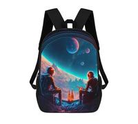 sinyumoney Space Explorers' Lounge School Bag Bookbag 3D Printed Children's Backpacks for Kids Boy Girl Book Bags Kids School Bag Travel Rucksacks 17inch