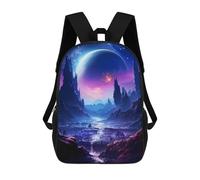 sinyumoney Space Fantasy Land Backpack with Pocket 3D Printed Backpacks, Travel Rucksacks Book Bags Kids School Bag 17inch