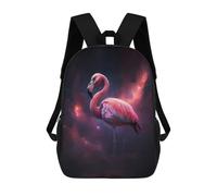 sinyumoney Space Flamingo Backpacks Kids Student Schoolbag,3D Printed Backpacks,Elementary And Middle School Students Backpacks for Boys Girls 17inch