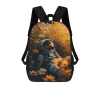 sinyumoney Space Flowers School Backpack Daypacks Business Backpack Water Resistant Bookbag for Men/Women 17inch