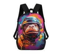 sinyumoney Space Frog Adventure-1 17inch School Bag 3D Printed Children's School Backpack Casual Fashion Travel Backpacks for Kids School Students