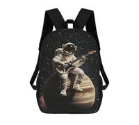 sinyumoney Space Guitar Hero Astronaut Playing Electric Guitar on Jupiter! Backpack School Bag Lightweight Casual Daypack School Backpacks for School/Work/Travel 17inch
