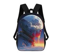 sinyumoney Space Helmet Earth View Backpack School Lightweight Airport College Students Back Pack for School/Work/Travel 17inch
