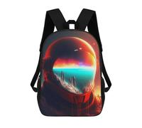 sinyumoney Space Helmet Reflections School Backpack School Secondary High School College Backpack Travel for Men/Women 17inch