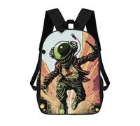 sinyumoney Space Horror Astronaut Vs. Alien Kids School Backpack 3D Printed Backpacks Fashion School Bag Rucksacks for Boys Elementary And Middle School Students 17inch