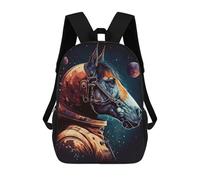 sinyumoney Space Horse Helmet Art School Backpack Work Business College School for School/Work/Travel 17inch