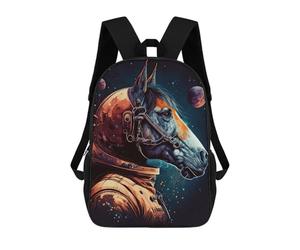 sinyumoney Space Horse Helmet Art School Backpack Work Business College School for School/Work/Travel 17inch