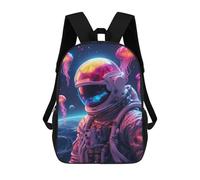 sinyumoney Space Jellyfish Astronaut Kids' Backpack 3D Printing School Bag Boys Cool Daypacks Casual Knapsack Fun Back Bag for Kids And Teenager 17inch
