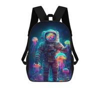 sinyumoney Space Jellyfish Explorer Backpacks 3D Printed Kids School Backpack School Bag Fashion Rucksacks for Boys Elementary And Middle School Students 17inch