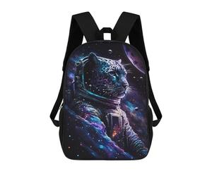 sinyumoney Space Leopard Astronaut Art Print-2 Backpack School Bag Water Resistant School Bag Business Backpack for Boys/Girls/Teenagers 17inch