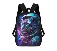 sinyumoney Space Leopard Helmet Art Children's Backpacks School Backpack 3D Printed for Kids Travel Rucksacks Book Bags Kids 17inch School Bag