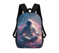 sinyumoney Space Meditation Astronaut in Cosmic Serenity -1 School Bag 3D Printed 17inch Backpacks Fashion Kids School Backpack Rucksacks for Boys Elementary And Middle School Students