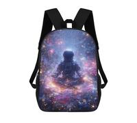 sinyumoney Space Meditation Astronaut in Cosmic Serenity Children's School Backpack Fashion Casual 17inch 3D Printed School Bags Boy School Backpack Large Backpack