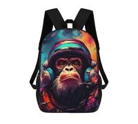 sinyumoney Space Monkey Explorer-1 School Bag 3D Printed 17inch Backpacks Fashion Kids School Backpack Rucksacks for Boys Elementary And Middle School Students