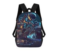 sinyumoney Space Motorcycle Adventure Kids Backpacks Children Bag,Anime Bag,Large Capacity Kids Backpack, 3D Printed Children's,Student Schoolbag,Kids Boys Girls School Bag 17inch
