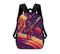 sinyumoney Space Musician -2 Backpack Kids School Bag Boys Cartoon 3D Print Students Schoolbag Laptop Daypack for Boys Girls 17inch
