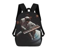 sinyumoney Space Musician Astronaut Playing Keyboard in Orbit Backpack School Daypacks Business Backpack Water Resistant Bookbag for Boys/Girls/Teenagers 17inch