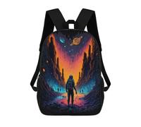 sinyumoney Space Odyssey Astronaut's Journey -5 Fashion Student School Backpack Suitable for Boys Girls Kids Casual Outdoor Travel Essential Daypack 17inch