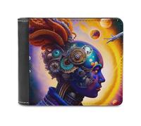 sinyumoney Space Odyssey Cosmic Dreamscape 3D Print Clutch Purse ID Window Coin Banknote Compartments Slim Elegant Purse for Boys Girls 11.7cm*9.5cm
