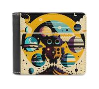 sinyumoney Space Odyssey Cosmic Robot 3D Print Clutch Purse Credit Cards Coins Slots Note Section Fashion Slim Purse Craftsmanship Gifts 11.7cm*9.5cm