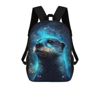 sinyumoney Space Otter Celestial Majesty 3D Printed Children's 17 Inch Backpacks 3D Printed Casual School Bag for Boys Elementary And Middle