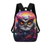 sinyumoney Space Owl DJ Headphones Backpack School Water Resistant Travel Backpack Computer Bag - Perfect for Travel, Work And Daily Use 17inch
