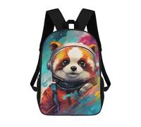 sinyumoney Space Panda Adventure -2 3D Printed Kids 17inch Backpacks Boys Fashion Travel Backpacks School Bag for Boys Elementary And Middle School Students