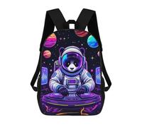 sinyumoney Space Panda DJ Backpack School Bag Lightweight Airport College Students Back Pack for Men/Women 17inch